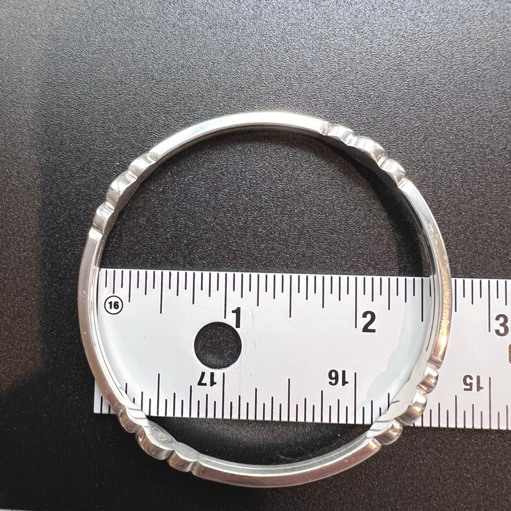 Brighton Infinity Bracelet Silver Plated Bangle Blue Crystal Scroll Wave - Picture 6 of 6